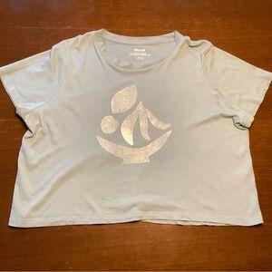 Madewell light blue cropped tee, size L